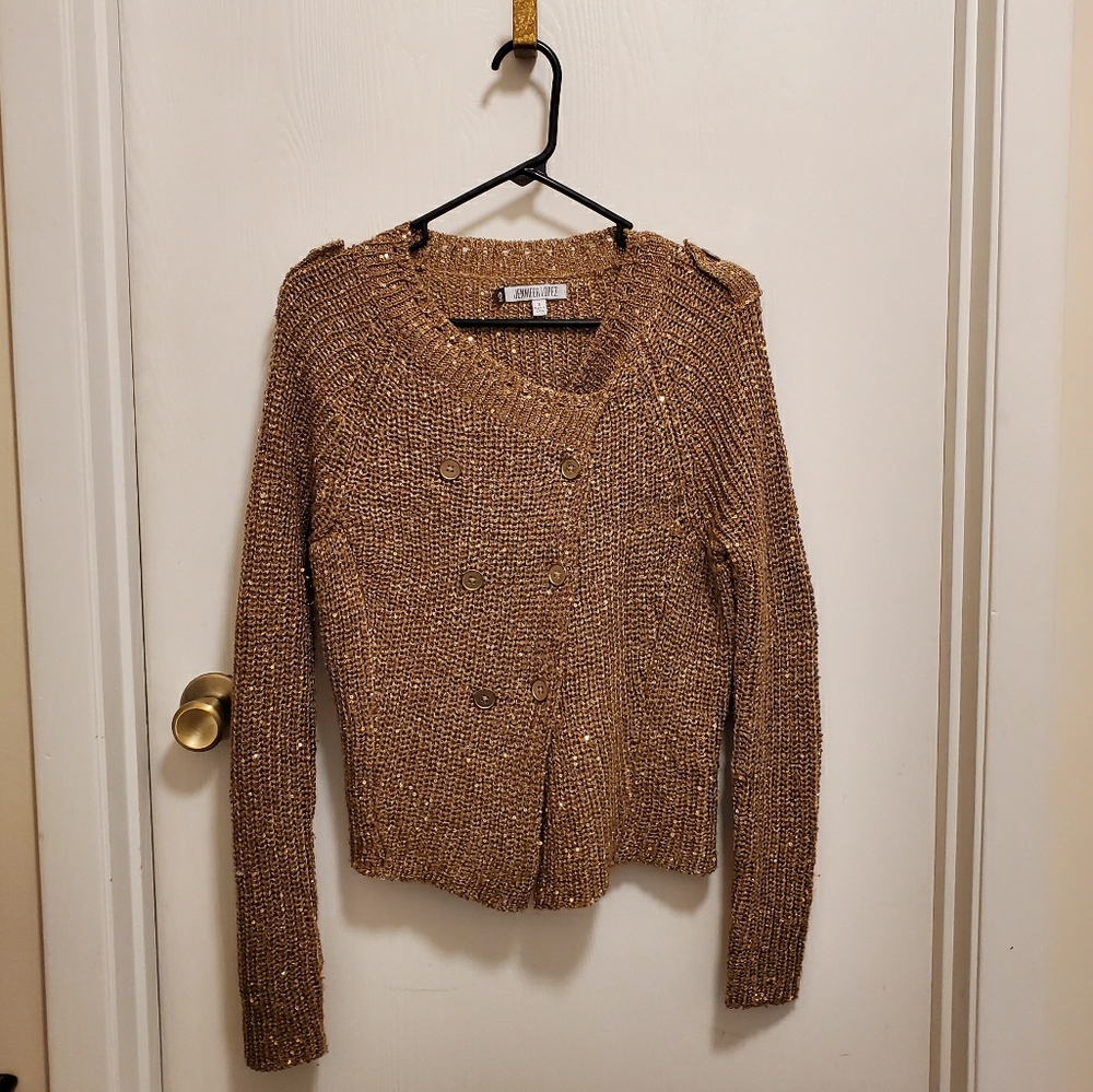 Metallic Gold Jennifer Lopez Sweater